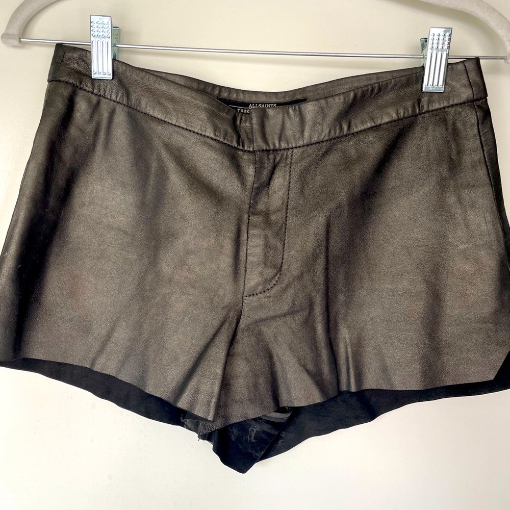 All Saints leather shorts